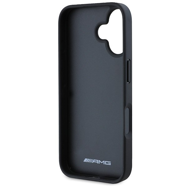 AMG AMHCP16SGSEBK iPhone 16 6.1" czarny/black hardcase Leather Debossed